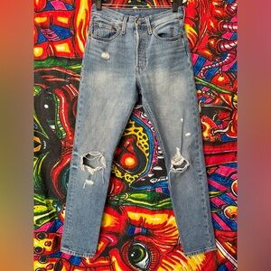 Levi's Light Blue Distressed Skinny Jeans